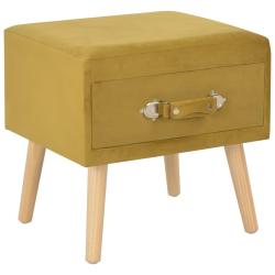 Table de nuit chevet commode armoire meuble chambre moutarde 40x35x40 cm velours 1402066