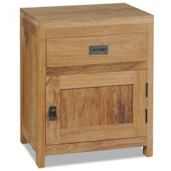Table de nuit chevet commode armoire meuble chambre teck massif 40 x 30 x 50 cm beige 1402123