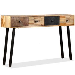 Console meuble de rangement teck massif de r&eacute;cup&eacute;ration 120 x 30 x 76 cm marron 4402037