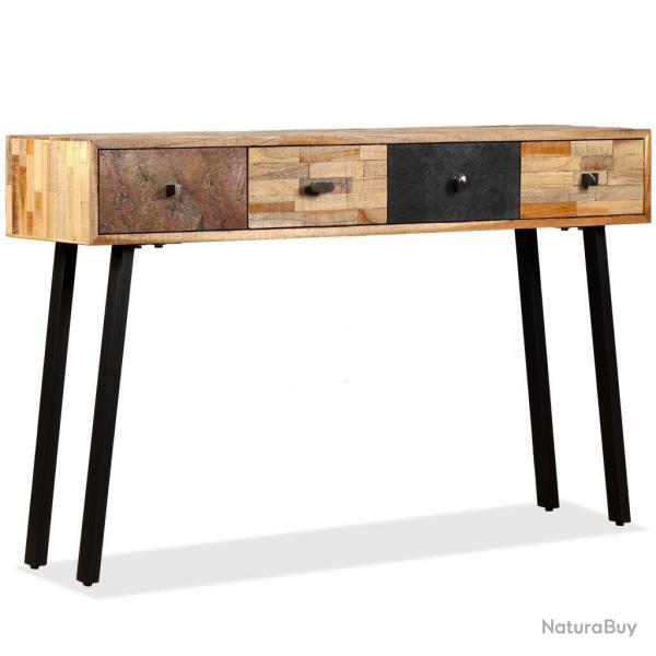 Console meuble de rangement teck massif de r�cup�ration 120 x 30 x 76 cm marron 4402037