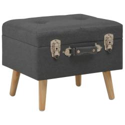 Banquette pouf tabouret meuble tabouret de rangement 40 cm gris fonc&eacute; tissu 3002158