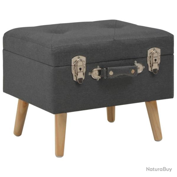 Banquette pouf tabouret meuble tabouret de rangement 40 cm gris fonc� tissu 3002158