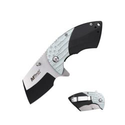 Couteau A/O MTech A2058 Lame Acier 3Cr13 Manche G10/Inox Noir/Argent Linerlock MTA2058AF