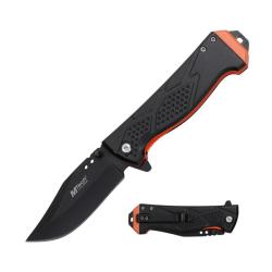 Couteau A/O MTech A2059 Lame Acier 3Cr13 Manche Aluminium Noir/Orange Linerlock MTA2059BK