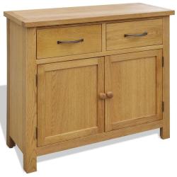 Buffet bahut armoire console meuble de rangement 90 cm bois de ch&ecirc;ne massif 4402256