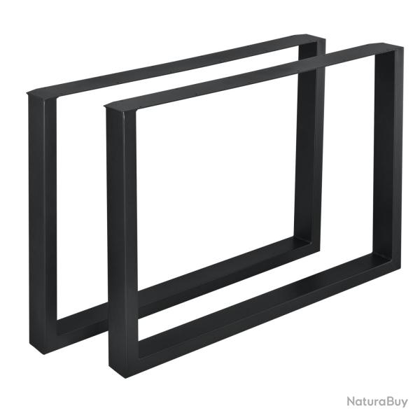 Lot de 2 pieds de table de meuble rectangulaire m�tal 100 cm noir 03_0003667