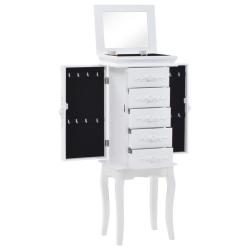 Buffet bahut armoire console meuble de rangement &agrave; bijoux sur pieds blanc 4402078