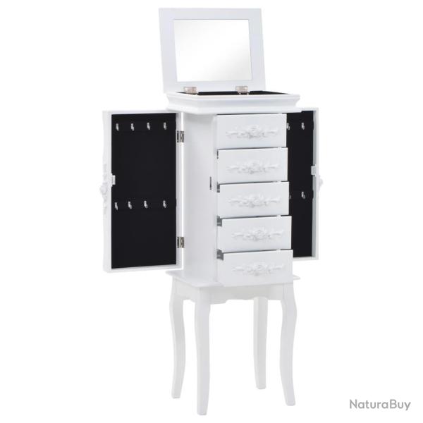 Buffet bahut armoire console meuble de rangement � bijoux sur pieds blanc 4402078
