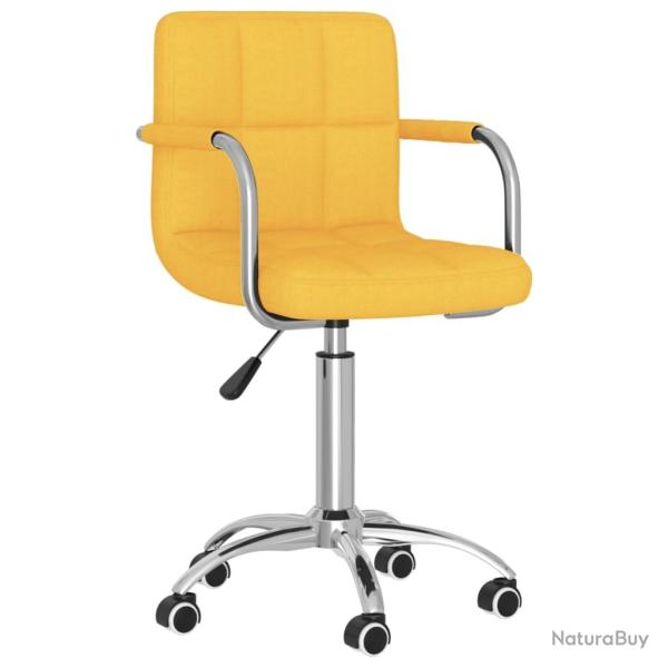 Chaise fauteuil si�ge pivotante de bureau informatique �tude Jaune moutarde tissu jaune 02_0024138