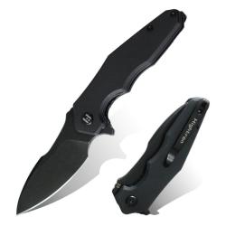 Couteau Hightron Mini Ventura Lame Acier D2 Manche G10 Noir Linerlock HTK05BLKBS