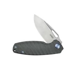 Couteau KB Knives Tityus Lame Acier 14C28N Manche Titane Flamm&eacute; Framelock KUB360E