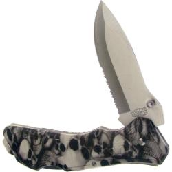 Lot de 3 Couteau Frost Cutlery Buckshot Lame Inox Manche Nylon Camo Noir et Blanc Lockback F18285WSC