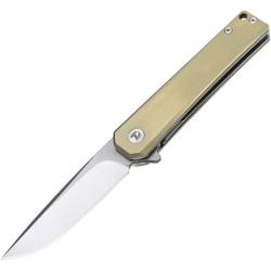 Couteau Dreamtech Lame Acier VG-10 Drop Point Manche Titane Dor&eacute; Liner Lock DTK4286GR