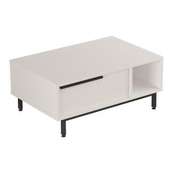 Table basse console d'appoint de salon 90 x 60 x 38 cm blanc noir 03_0010777