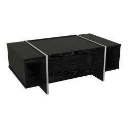 Table basse console d'appoint noir argent 104 x 60 x 38 cm 03_0010864