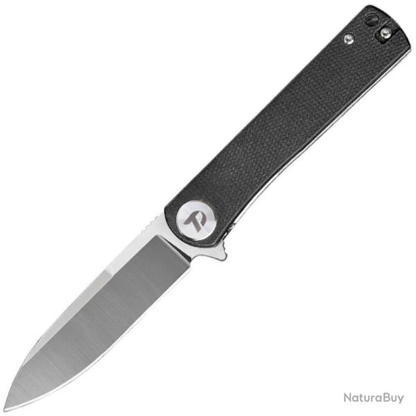 Couteau Dreamtech Lame Acier D2 Drop Point Manche Micarta Noir Liner Lock DTK3896MB