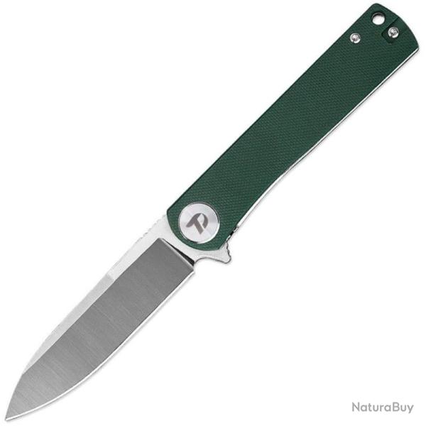 Couteau Dreamtech Lame Acier D2 Drop Point Manche G10 Green Liner Lock DTK3896GGR