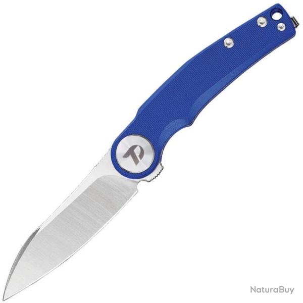 Couteau Dreamtech Lame Acier D2 Drop Point Manche G10 Blue Liner Lock DTK3618GBL