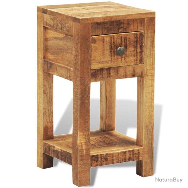 Table de nuit chevet commode armoire meuble chambre avec 1 tiroir bois massif de manguier 1402042