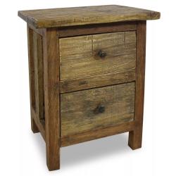 Table de nuit chevet commode armoire meuble chambre bois de r&eacute;cup&eacute;ration massif 40 x 30 x 51 cm 140