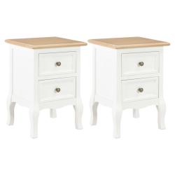 Table de nuit chevet commode armoire meuble chambre 2 pcs blanc 35x30x49 cm mdf 1402162