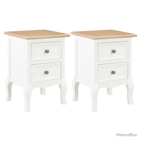 Table de nuit chevet commode armoire meuble chambre 2 pcs blanc 35x30x49 cm mdf 1402162