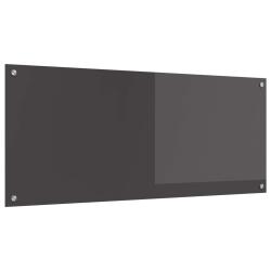 Dosseret de cuisine moderne thermor&eacute;sistant 120 x 50 x 0,6 cm design &eacute;pur&eacute; en verre tremp&eacute; gris fon