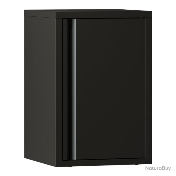 Armoire �tag�re 50 x 33 x 35 cm meuble de rangement murale acier noir 03_0008889