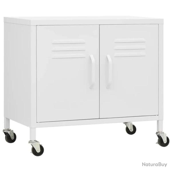 Armoire de rangement mobile avec �tag�re r�glable 60 x 35 x 56 cm en acier blanc 02_0046902