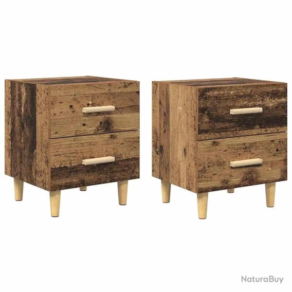 Armoire de lit avec tiroir 40 x 35 x 47 cm rangement pratique moderne en bois ancien 02_0052676