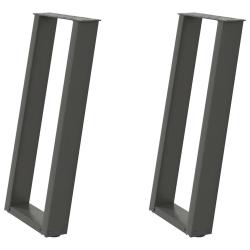 Lot de 2 pieds de table en U console 38 x 72 cm avec niveleur r&eacute;glable design moderne en acier anth