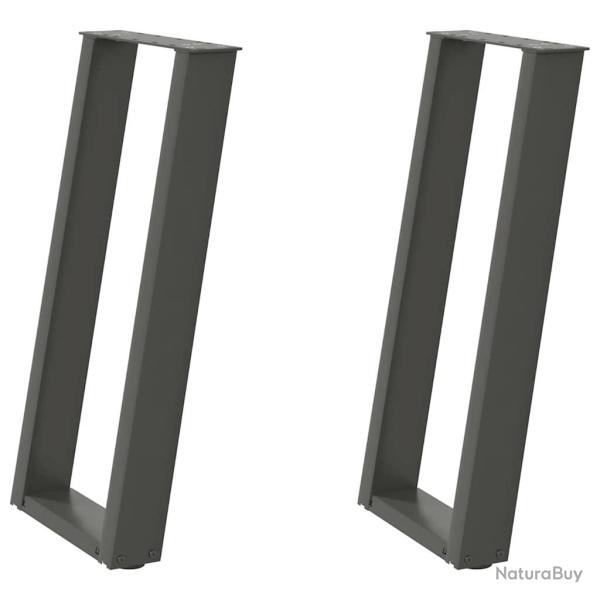 Lot de 2 pieds de table en U console 38 x 72 cm avec niveleur r�glable design moderne en acier anth