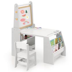 Ensemble table et chaises pour enfants 101 x 59 x 112 cm confort ergonomique rangement pratique en