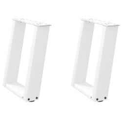 Lot de 2 pieds de table basse en U design moderne 38 x 42-43 cm avec niveleurs ajustables en acier