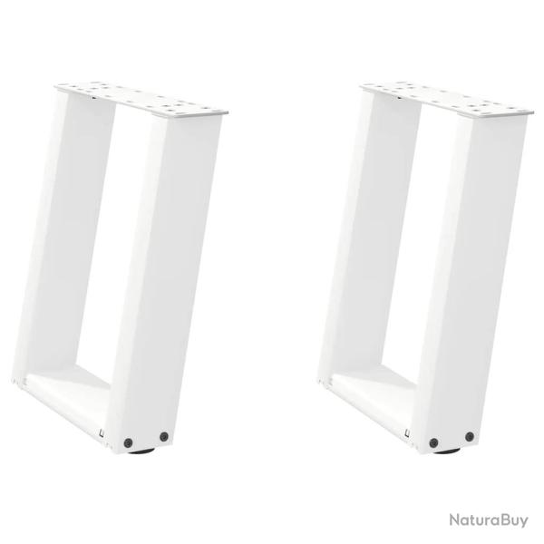 Lot de 2 pieds de table basse en U design moderne 38 x 42-43 cm avec niveleurs ajustables en acier