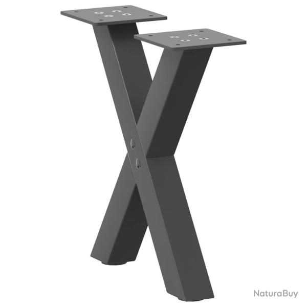 Lot de 2 pieds de table basse en forme de X 37 x 30 cm support robuste avec niveleurs r�glables en