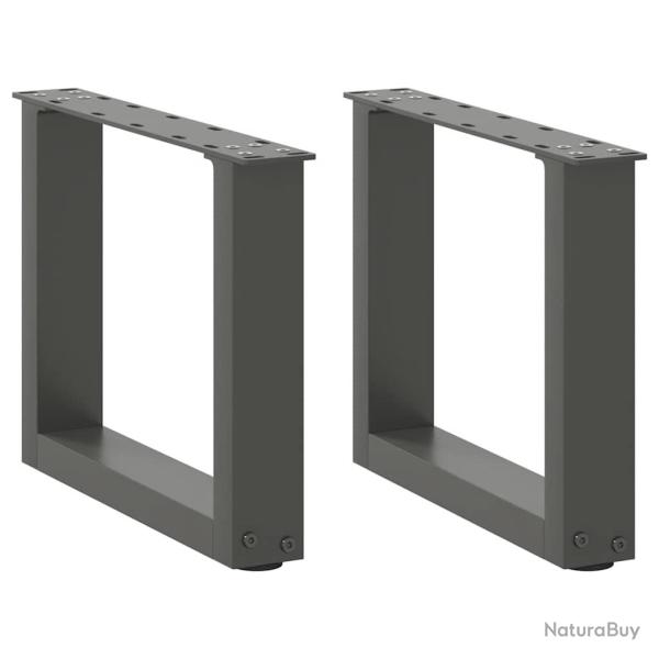 Lot de 2 pieds de table basse en U 40 x 30-31 cm avec niveleurs r�glables design moderne en acier a
