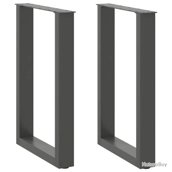 Lot de 2 pieds de table � manger en U ajustables 50 x 72 cm design moderne ambiance �l�gante en aci