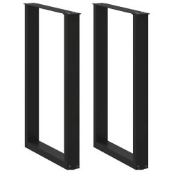 Lot de 2 pieds de table de bar en U 60 x 90-91 cm design moderne avec niveleurs pratiques en acier