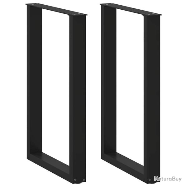 Lot de 2 pieds de table de bar en U 60 x 90-91 cm design moderne avec niveleurs pratiques en acier