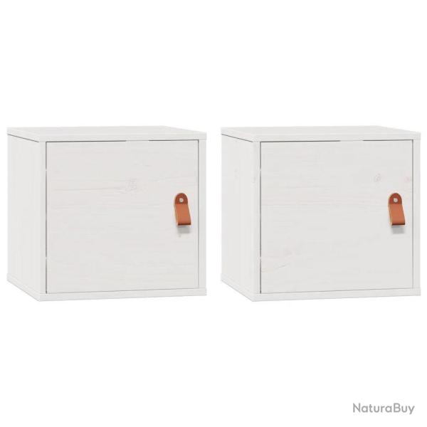 Lot de 2 armoires murales rangement flexible 31,5 x 30 x 30 cm en bois de pin blanc 02_0048364