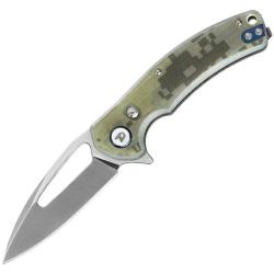 Couteau Dreamtech Lame Acier D2 Drop Point Manche G10 Camouflage Num&eacute;rique Axis Lock DTK3444GC