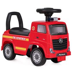 Camion de pompier &agrave; pousser 48,8 x 24,4 x 35,3 cm avec volant musical et espace de rangement en PP
