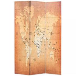 Paravent s&eacute;parateur de pi&egrave;ce cloison de s&eacute;paration d&eacute;coration meuble pliable 120 cm carte du monde