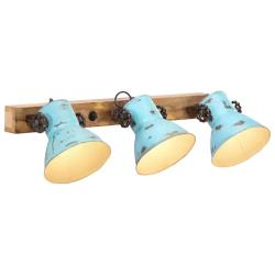 Lampe murale industrielle avec 3 abat-jours 65 x 25 cm ambiance cosy en fer bleu d&eacute;lav&eacute; 02_0047481