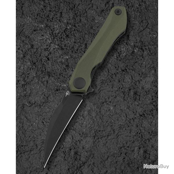 Couteau Bestech Ivy Lame Acier 14C28N Manche G10 Vert Olive Liner Lock BTKG59C