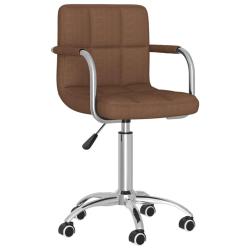 Chaise fauteuil si&egrave;ge pivotante de bureau informatique &eacute;tude tissu brun 02_0024145