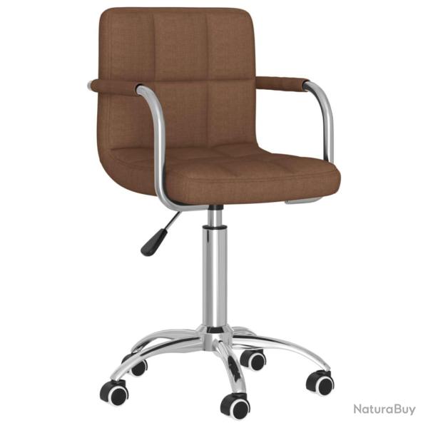 Chaise fauteuil si�ge pivotante de bureau informatique �tude tissu brun 02_0024145