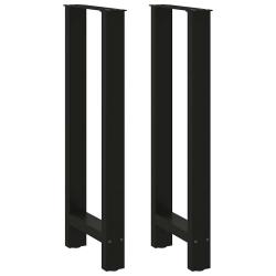 Lot de 2 pieds de table de bar modernes 40 x 100 cm avec niveleurs ajustables en acier noir 02_0057