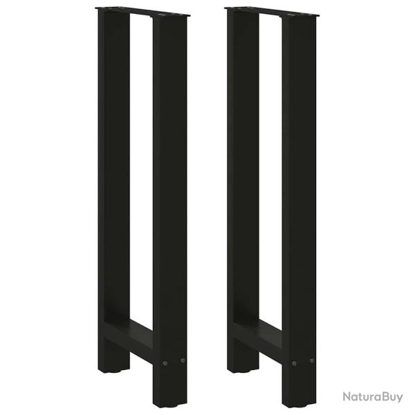 Lot de 2 pieds de table de bar modernes 40 x 100 cm avec niveleurs ajustables en acier noir 02_0057